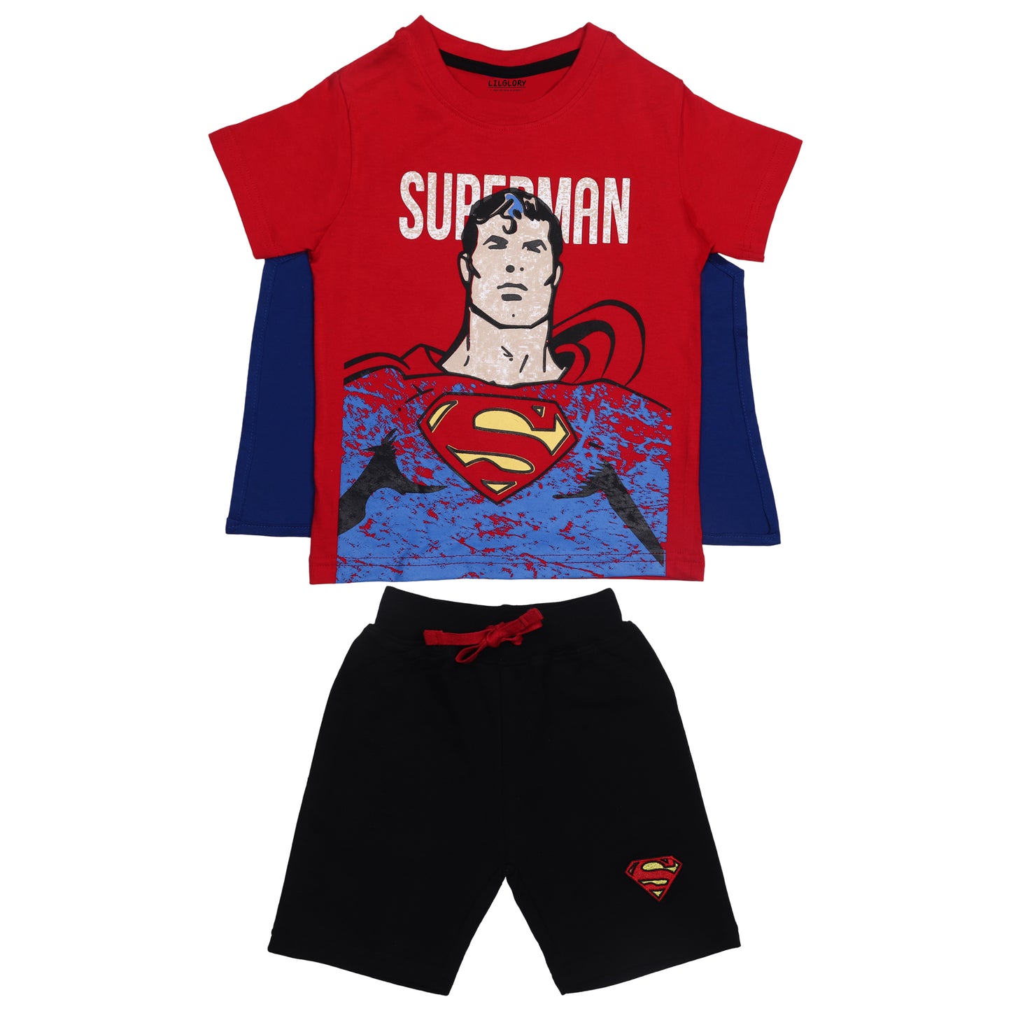 Superman Birthday Special Outing Shorty Set With Removable Cape