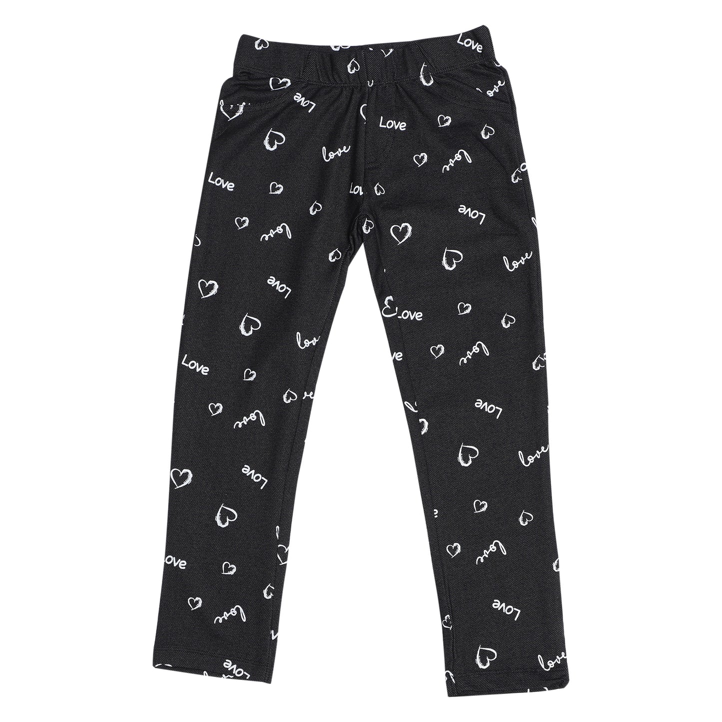 Love Print Jeans Style Girls Jegging Pants