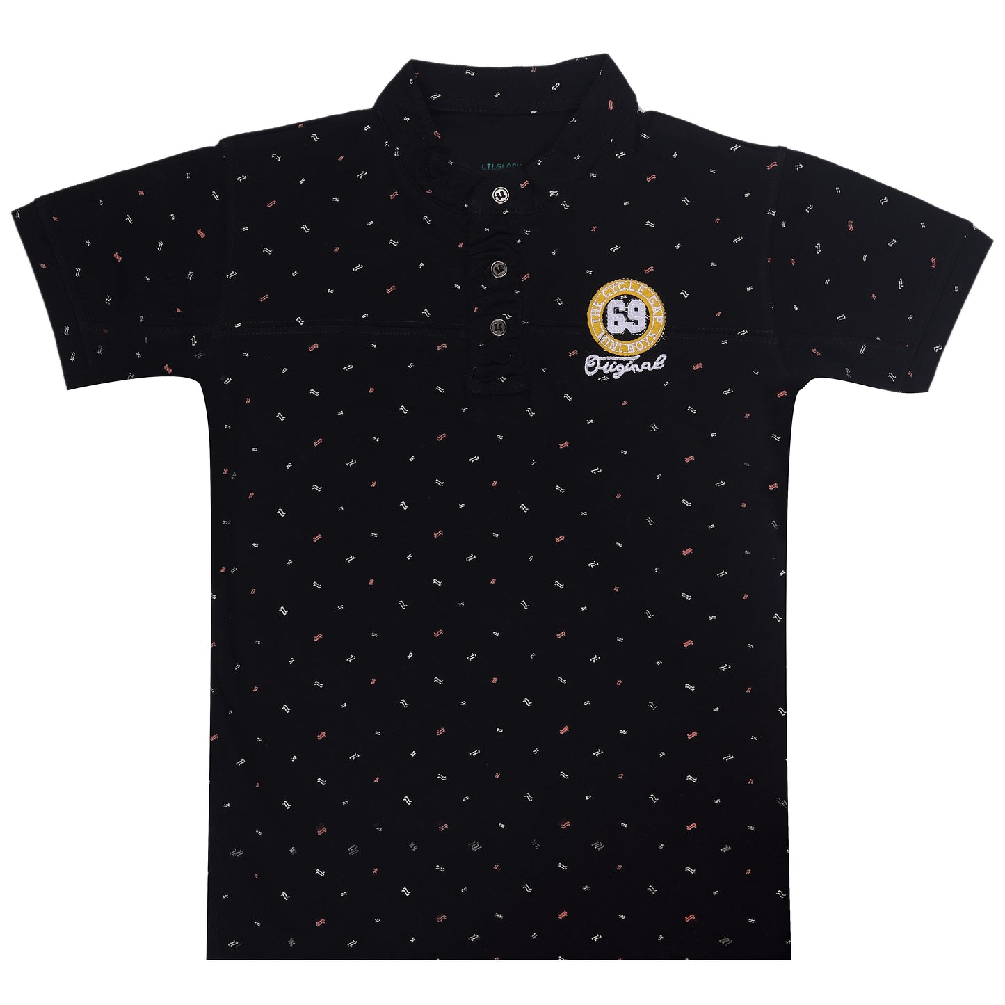 Mandarin Collar Short Sleeve Outing T Shirt