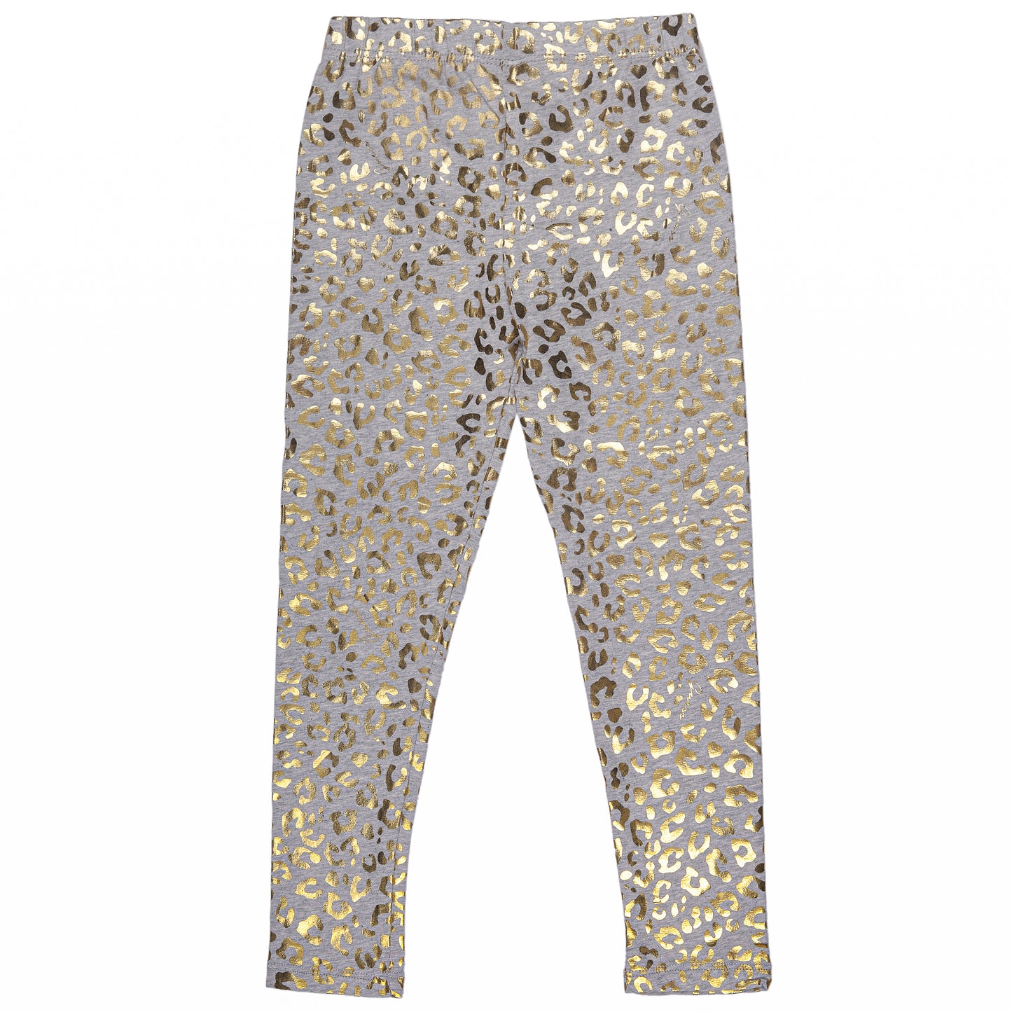 Gold Glitter Leopard Print Legging In Grey