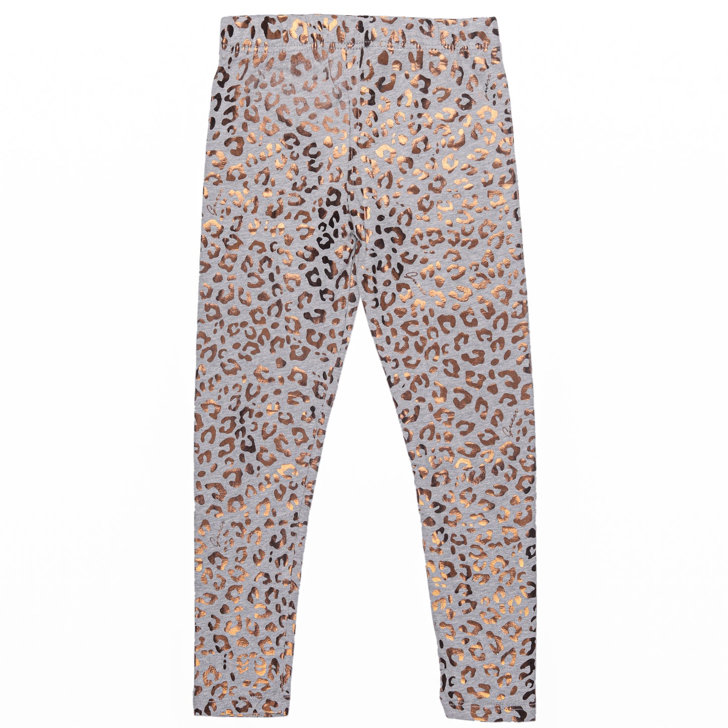 Rose Gold Glitter Leopard Print Legging In Grey
