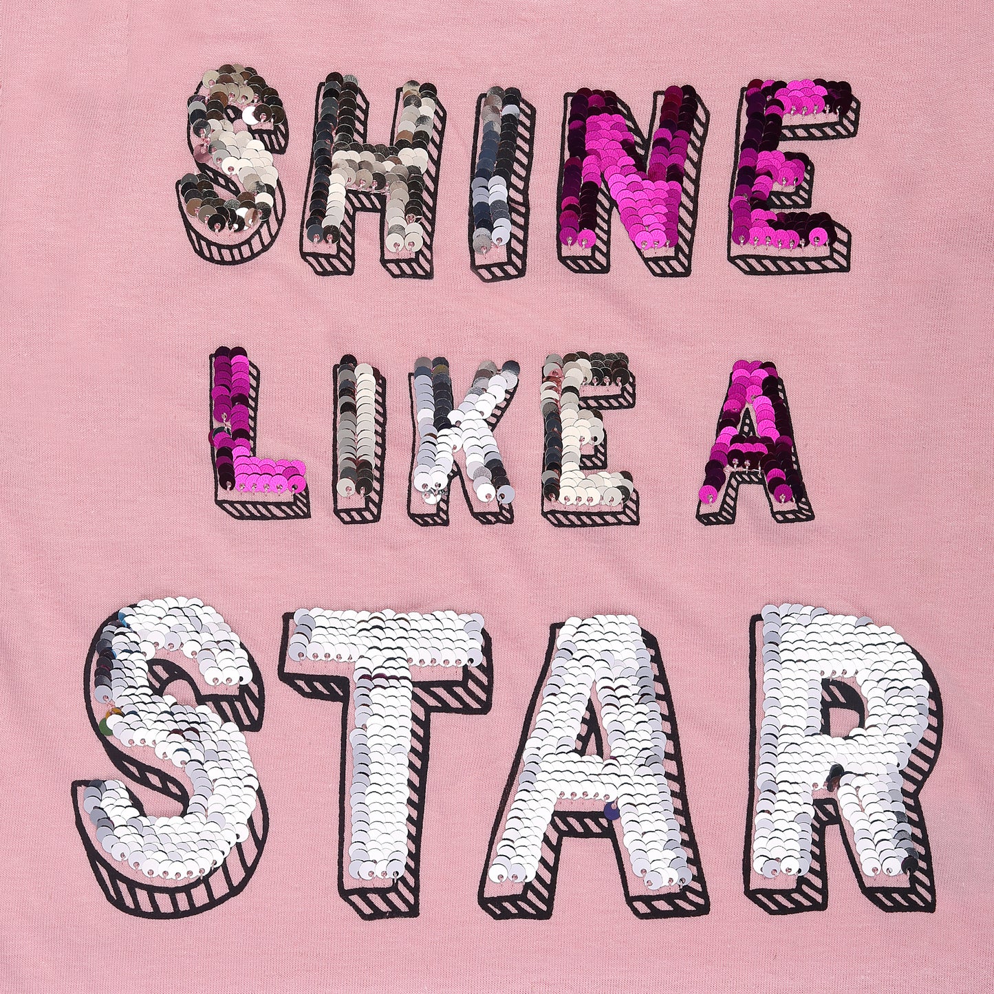 Shine Like A Star Girls Sequin Full Sleeve Casual And Outing Top