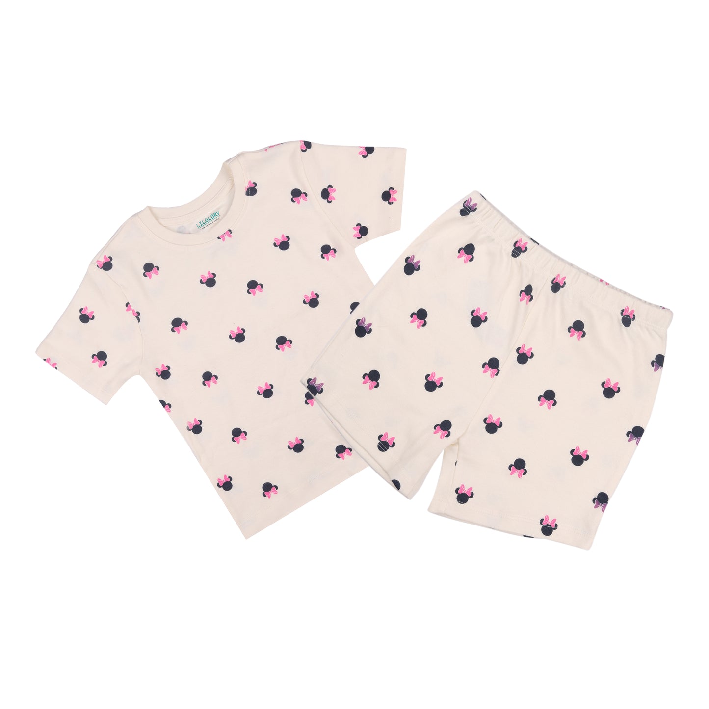 Minnie Mouse Printed Loungewear And Outing Shorty Set
