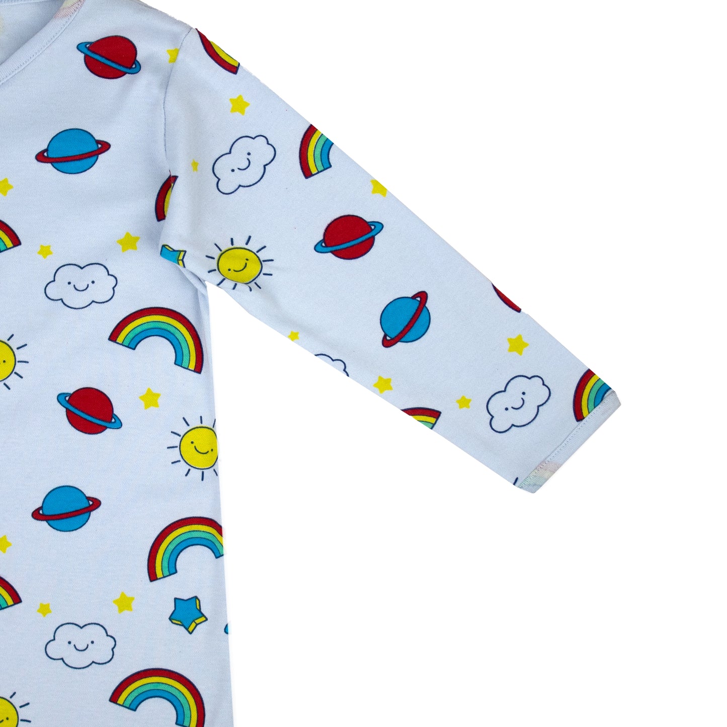 Rainbow Print Soft Baby All Season Romper