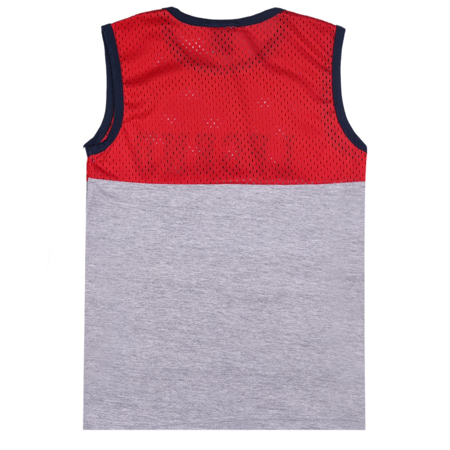 Little Kids Half Mesh Basketball Vest Top Red