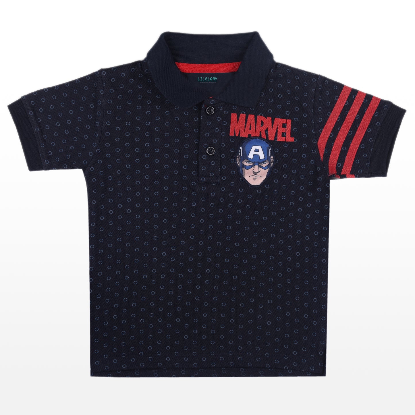 Marvel Captain America Polo Collar T Shirt