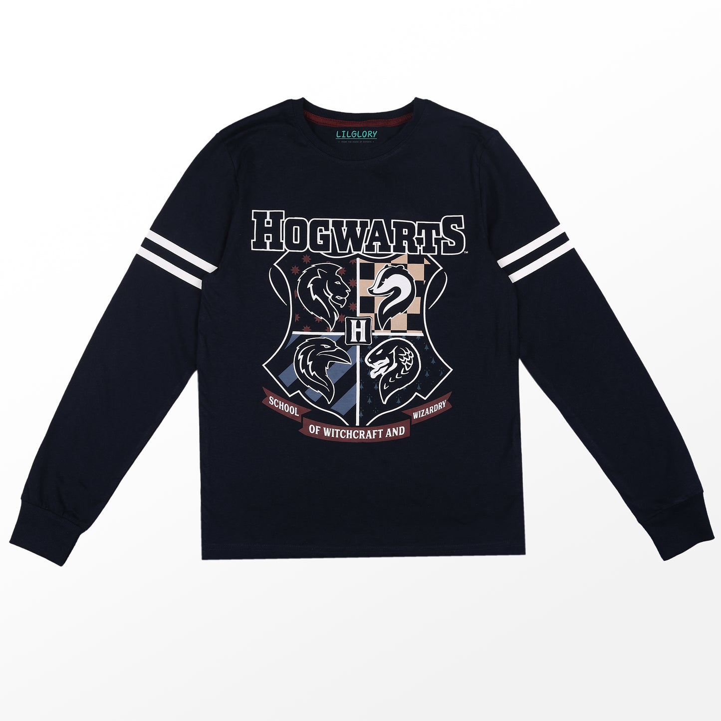 Hogwarts Printed Boys Full Sleeve Knitted Casual And Outing T Shirt