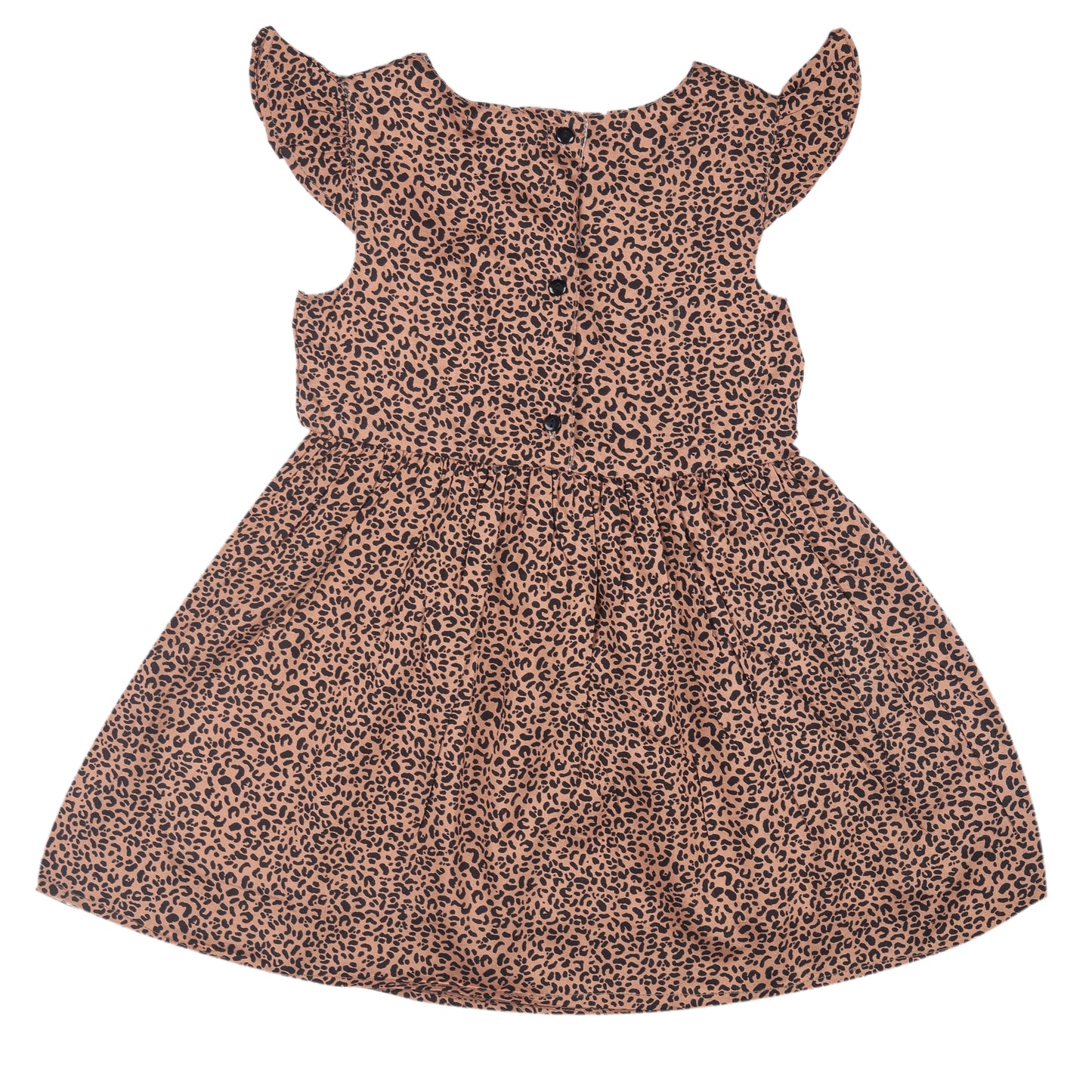 Leopard Print Princess Dress with Fly Sleeve Vintage And Party Wear