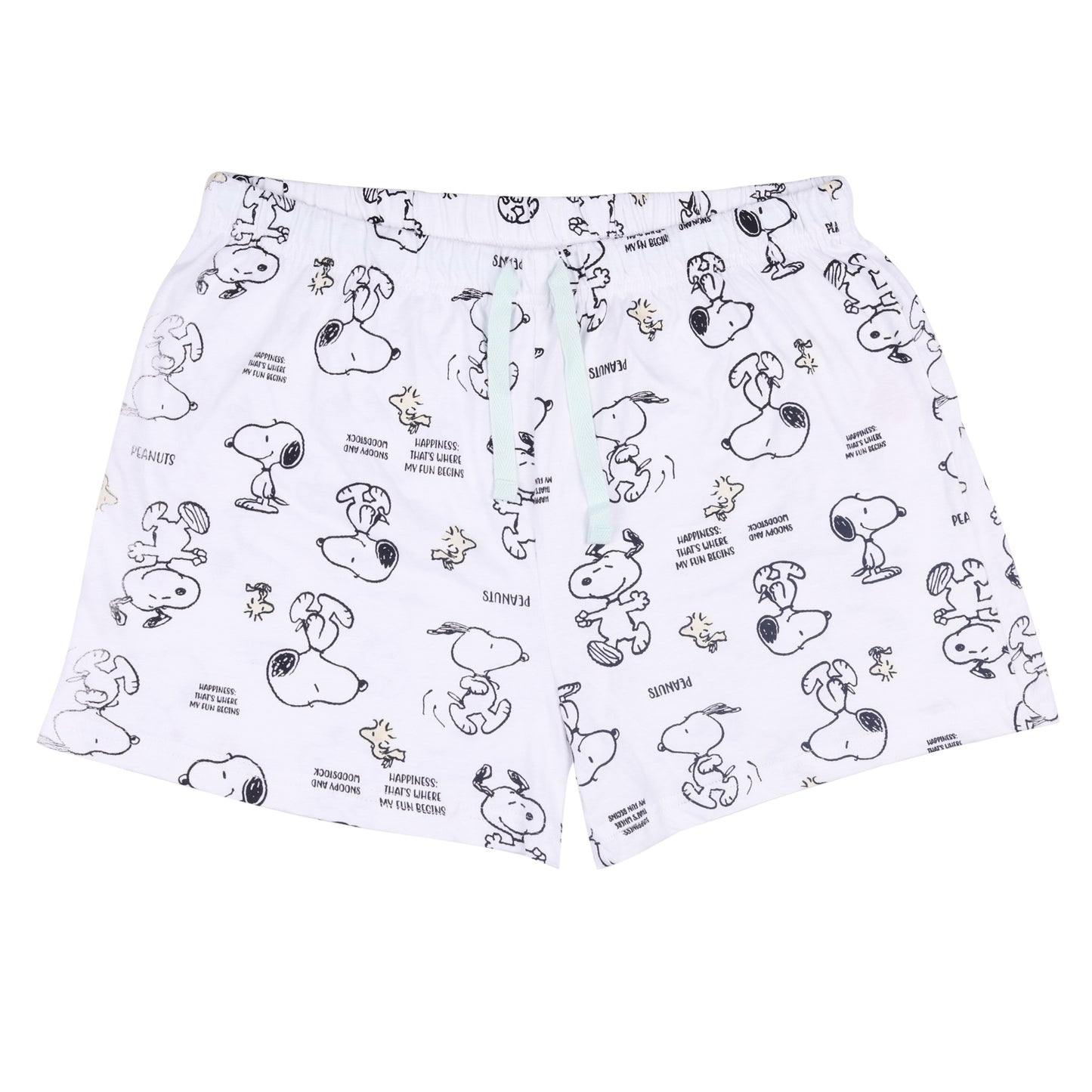 Snoopy And Woodstock Girls Lazy Night Shorts