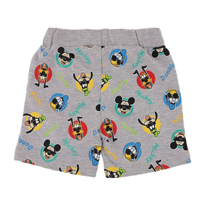 Disney Mickey And Friends Patch Print Boys Shorty Set