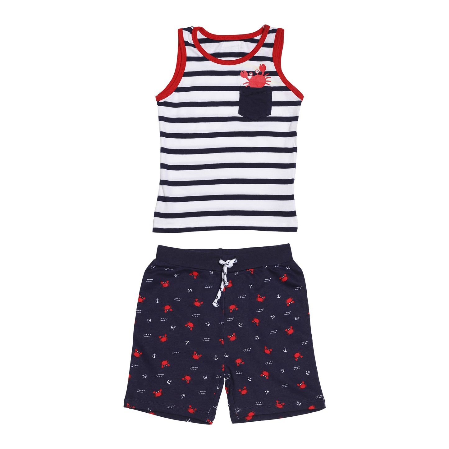 Tropical Crab In Pocket Boys Shorty Set