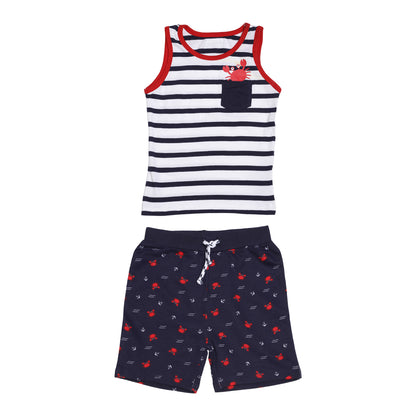 Tropical Crab In Pocket Boys Shorty Set