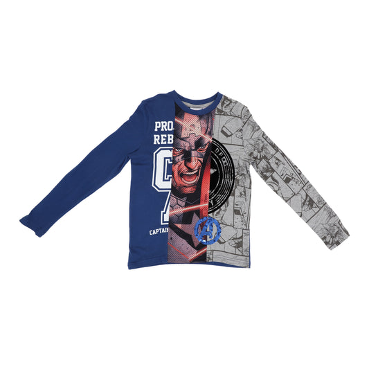 Marvel Captain America Boys Sequin T Shirt