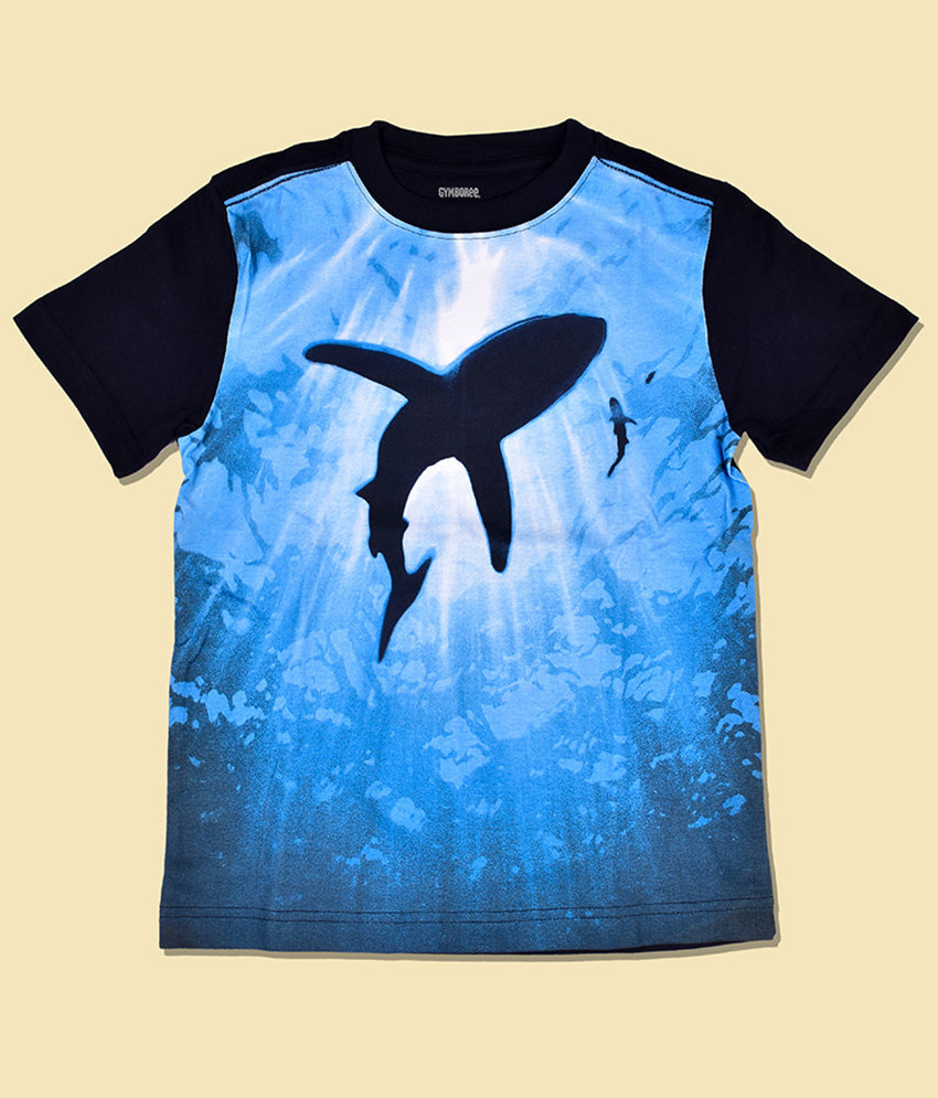Shark In Ocean Boys T Shirt