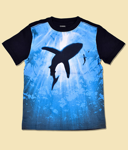 Shark In Ocean Boys T Shirt