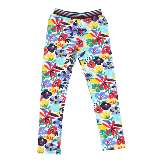 Lemon Flower Print Girls Outing Pants