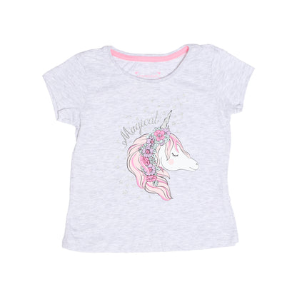 Unicorn Girls Glitter Printed T Shirt