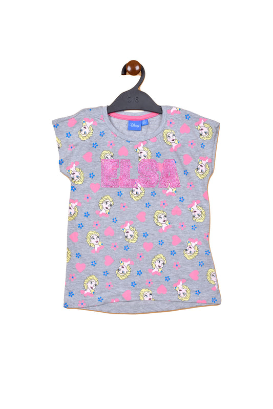 Disney Glitter Elsa Printed Girls T Shirt