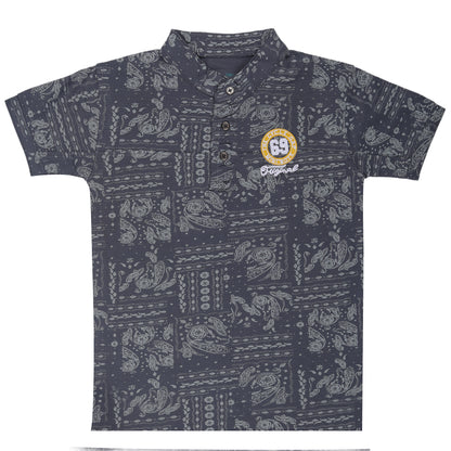 Mandarin Collar Short Sleeve Outing T Shirt