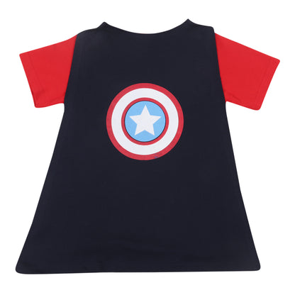 Marvel Captain America Boys Shorty Set With Cape
