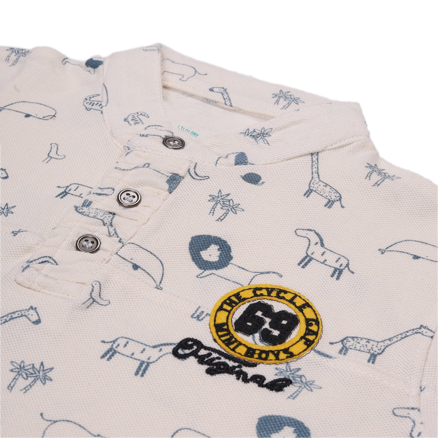 Mandarin Collar Short Sleeve Outing T Shirt