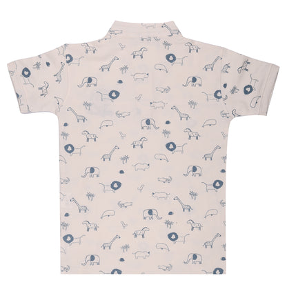 Mandarin Collar Short Sleeve Outing T Shirt