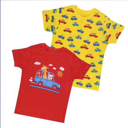 Friends & Cars Outing Boys T Shirt Combo 2 Piece Pack