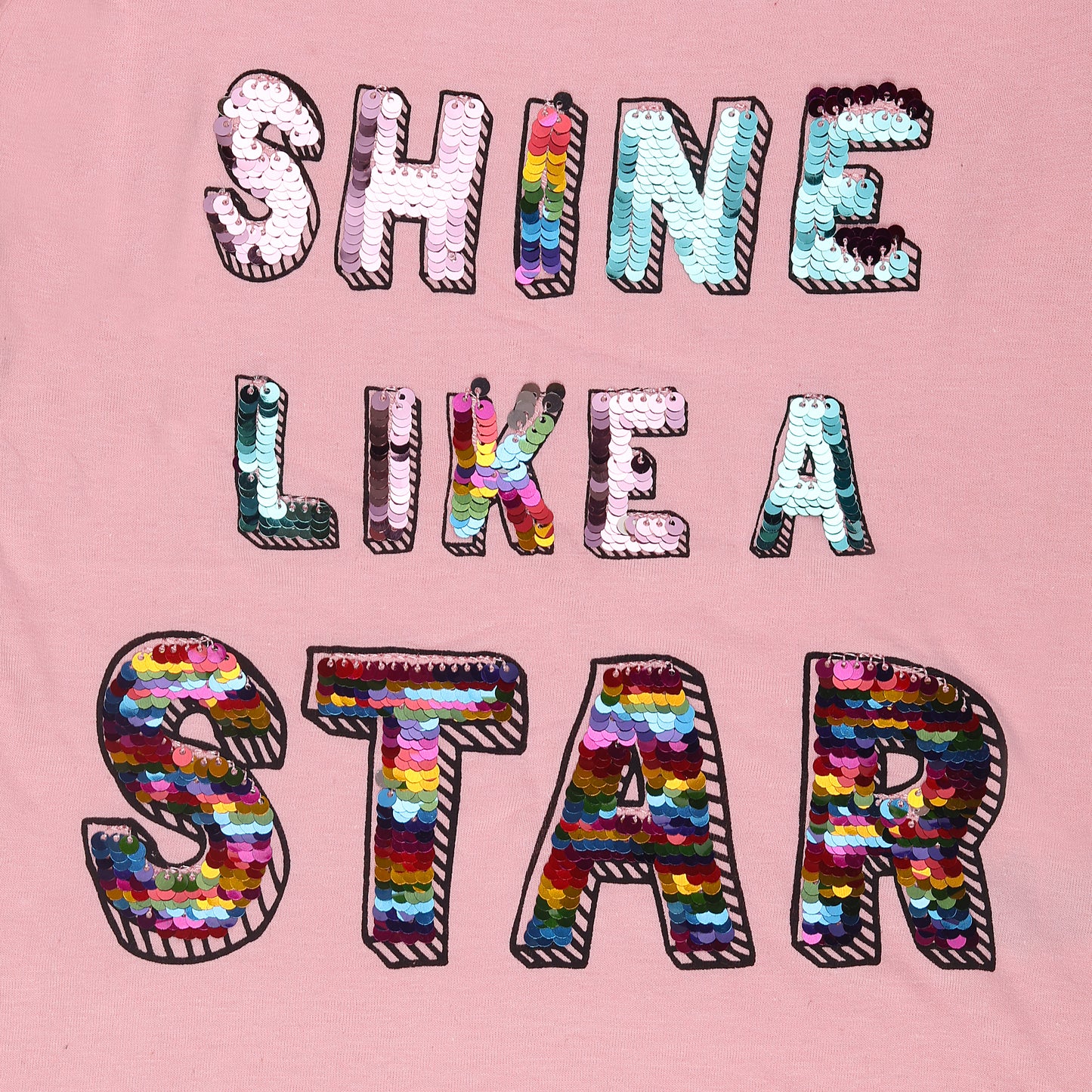 Shine Like A Star Girls Sequin Full Sleeve Casual And Outing Top