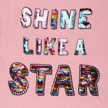 Shine Like A Star Girls Sequin Full Sleeve Casual And Outing Top