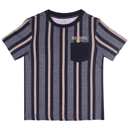 Max & Mia Boys Lining Outing T Shirt With Pocket