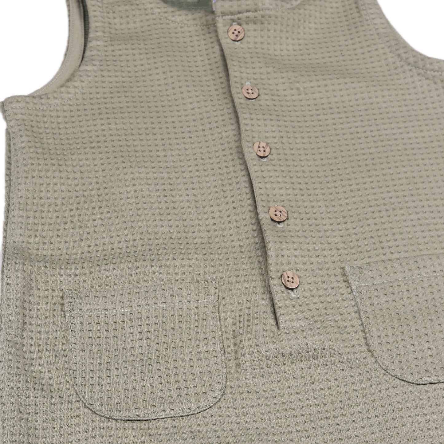 Sleeveless Rompers Cum Dungaree Suit With Pocket