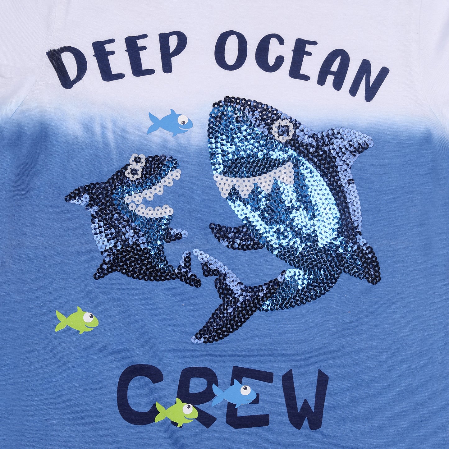 Deep Ocean Crew Sequin Boys Casual And Outing T Shirt