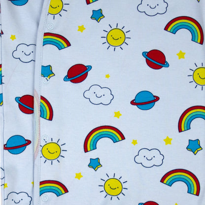 Rainbow Print Soft Baby All Season Romper