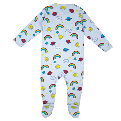 Rainbow Print Soft Baby All Season Romper