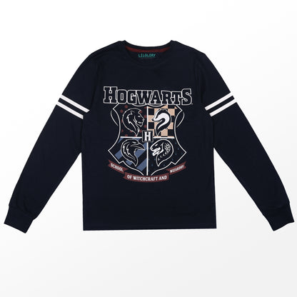 Hogwarts Printed Boys Full Sleeve Knitted Casual And Outing T Shirt