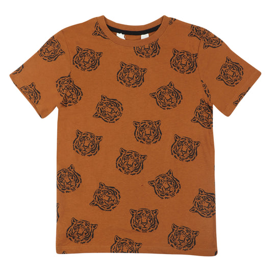 Tiger Print Boys T Shirt