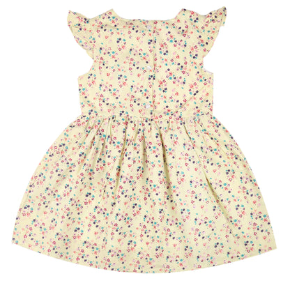 Minty Green Floral Print Princess Dress with Fly Sleeve Vintage And Party Wear