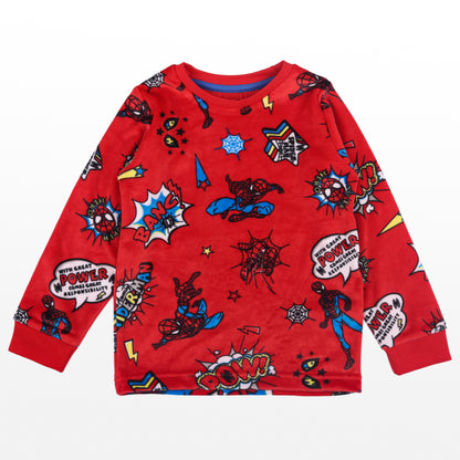 Spiderman Power Velour Flexifit Night Suit Travelling Loungewear & Pyjama Set
