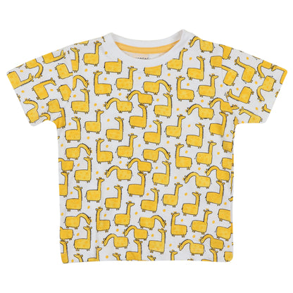 Redtag Giraffe Printed Boys T Shirt