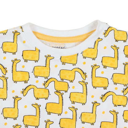Redtag Giraffe Printed Boys T Shirt
