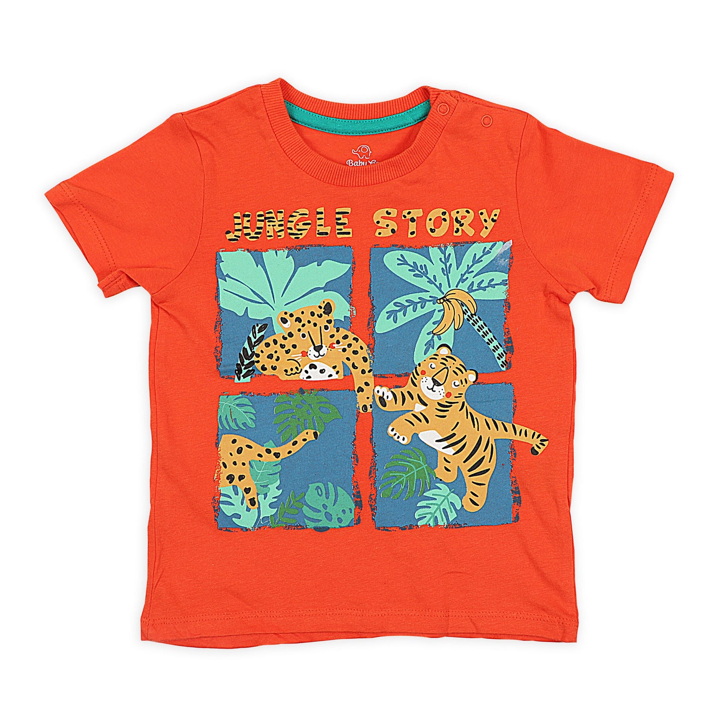 Baby Care Jungle Story Tiger In Jungle Printed T Shirt