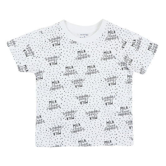 Redtag Milk Sleep Repeat Boys T Shirt