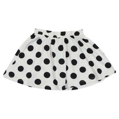 Black Polka Dots Retro Look Girls Skirt