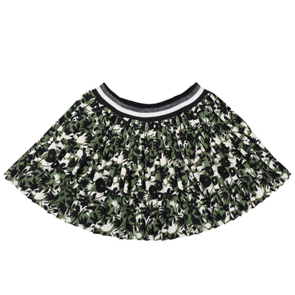 Green Flower And Garden Forest Theme Girls Skirt