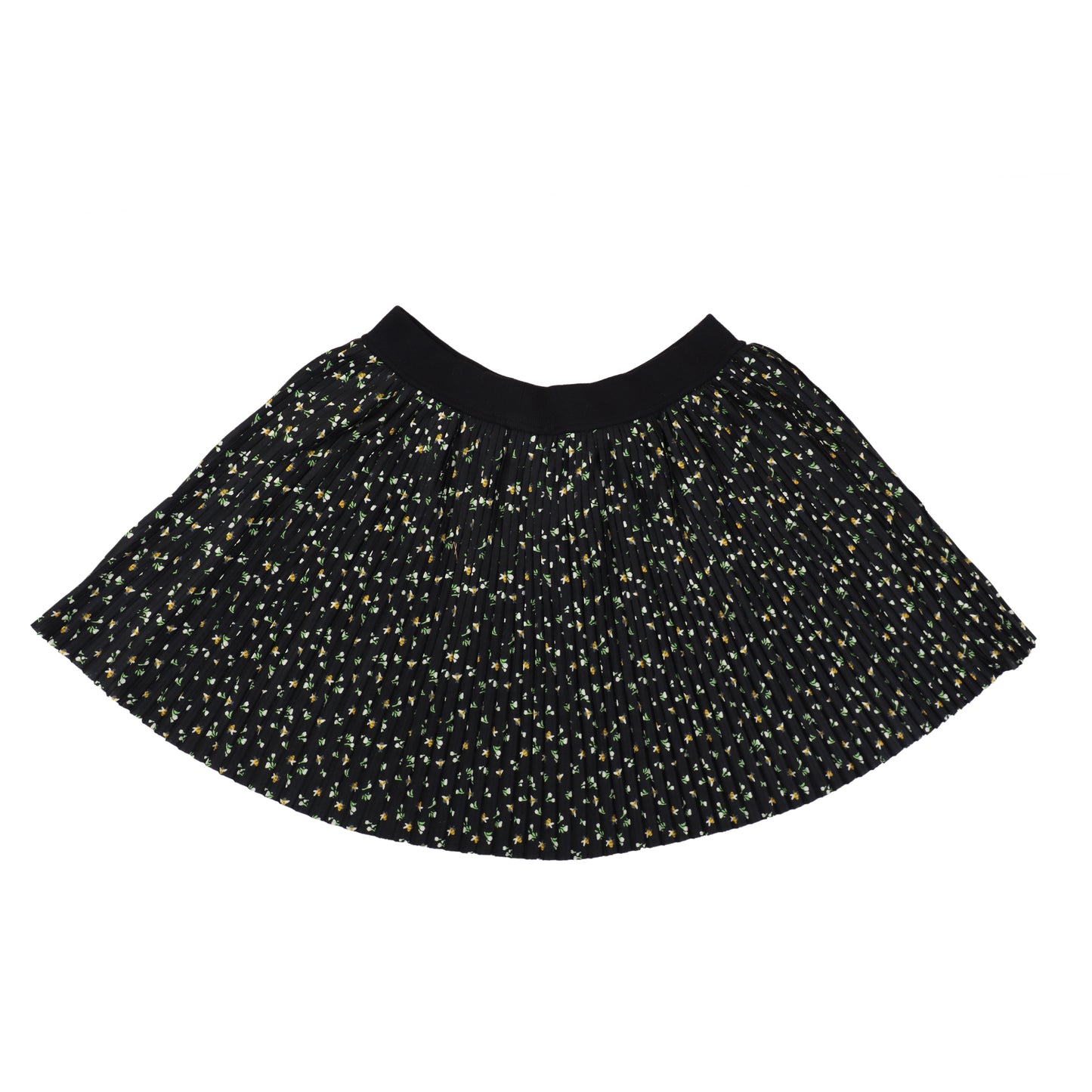 Pleated knit skirt for girls with floral print