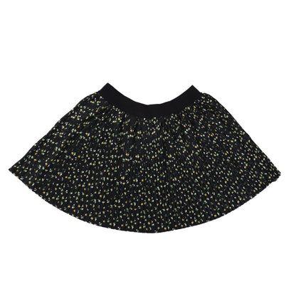Pleated knit skirt for girls with floral print