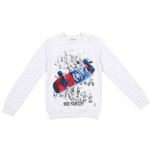 Ride Your City Unisex Printed Pullover Sweatshirt