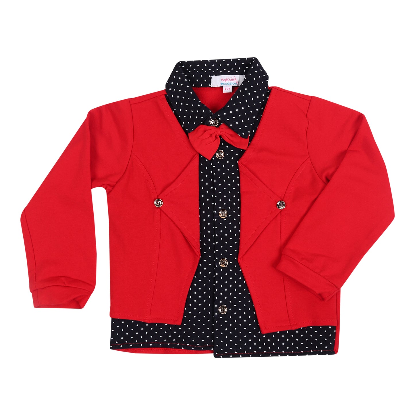 Red Suit With Bow Boys Party Wear Set