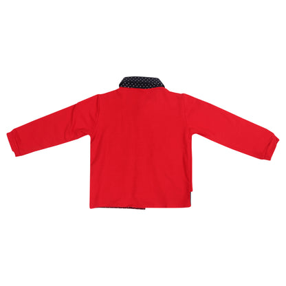 Red Suit With Bow Boys Party Wear Set