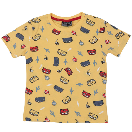 Racing Cars Print Boys T Shirt
